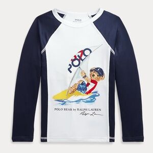 Polo Ralph Lauren Boy’s Sport Polo Bear Windsurfing Stretch Rash Guard Large NWT